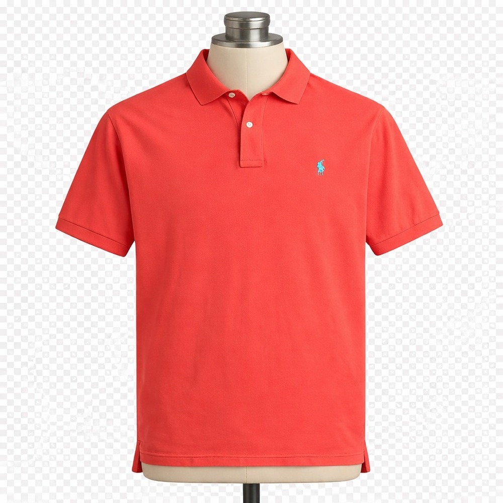 Polo Ralph Lauren Mens 3XB Big & Tall Pony Mesh Polo Shirt Coral Orange Classic
